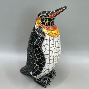 Vintage Barcino Spain Mosaic Tile Penguin 4” Statue Figurine Multicolored